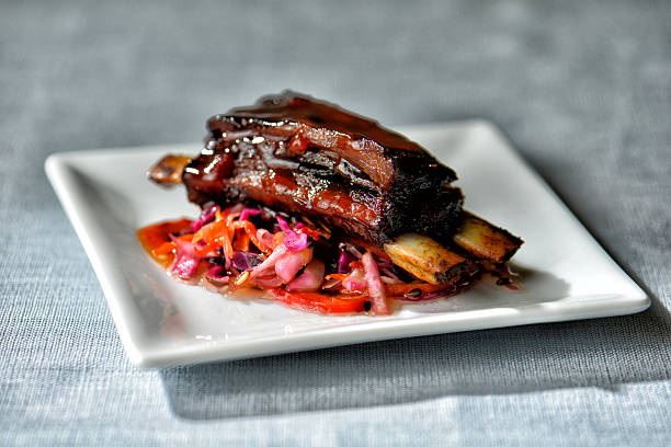 BBQ Ribs appetizer stock photo