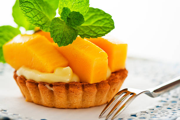 French tart with mango stock photo