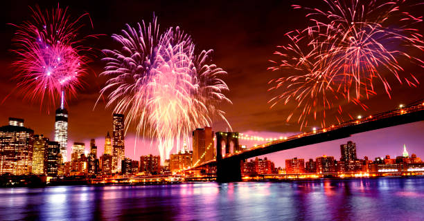 istock Happy New Year Fireworks on NYC. 1772315507
