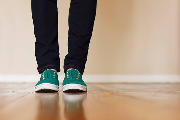 Green Canvas Sneakers stock photo