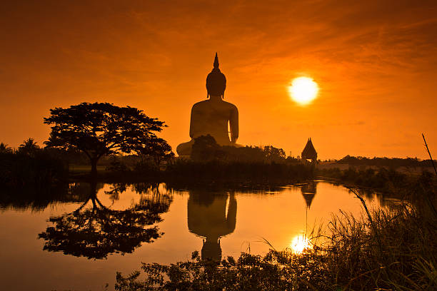 buddha "Big buddha statue at Wat muang, Thailand" buddha stock pictures, royalty-free photos & images