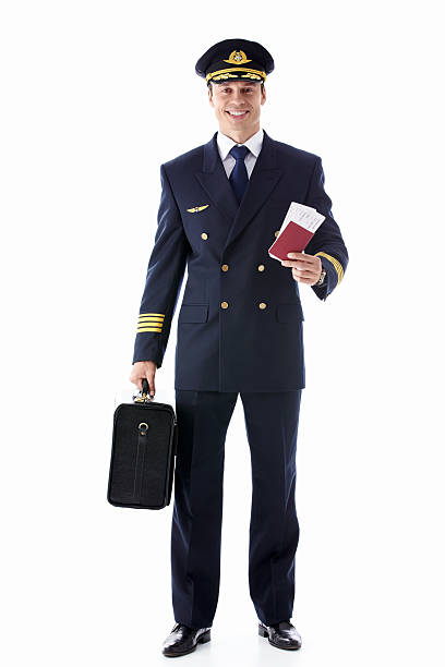 Pilot with the ticket stock photo
