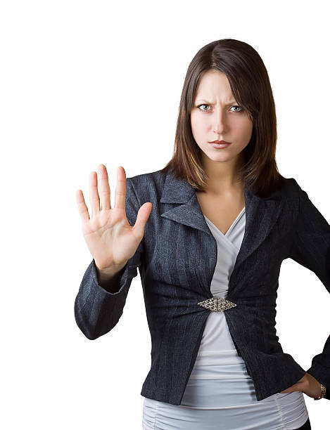 istock Business woman showing a gesture stop 177232900