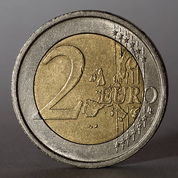 istock Two euro coin. Low key. 177233001