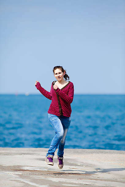 istock Girl runs on open air 177233129
