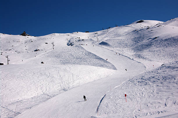 istock Skiers on long ski slopes 177233140