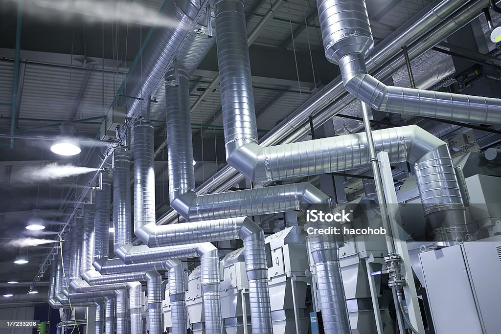 Industriale interni - Foto stock royalty-free di Conduttura dell'aria