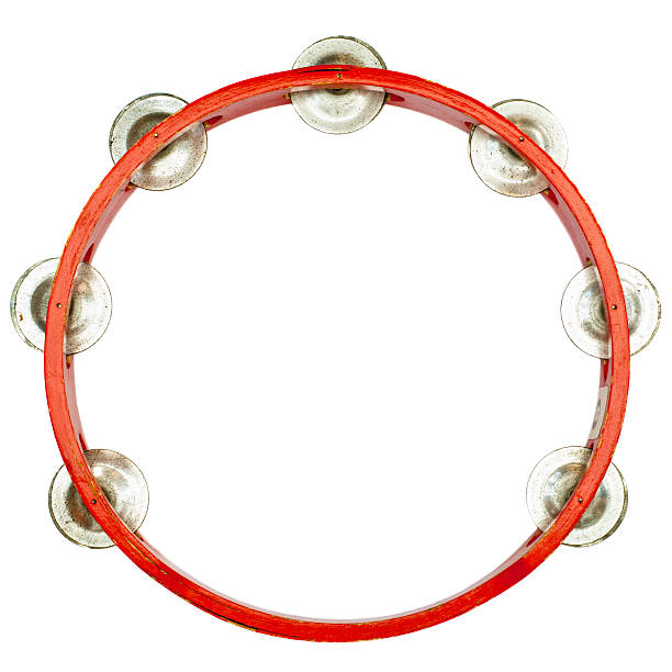 istock A red tambourine on a white background  177233912