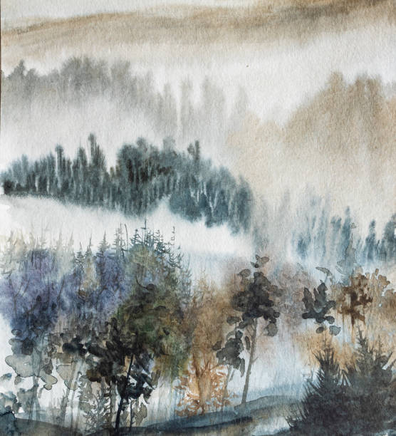 istock Bright color hand drawn watercolour sketch drawing on paper texture backdrop 1772353465