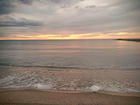wonderful sunrise on a beach in Valencia