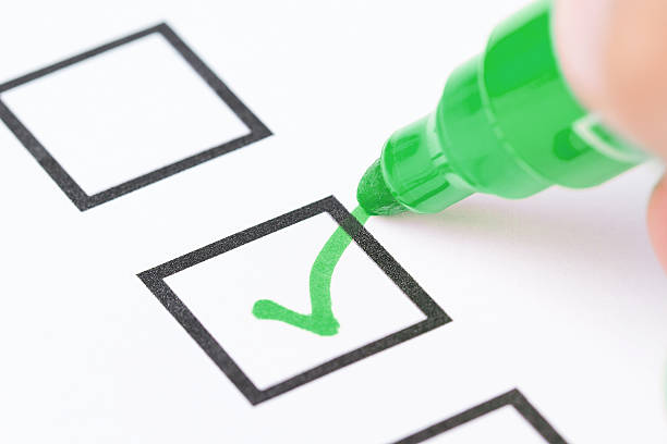 그림이요 버처 확인표시 - success check mark checklist questionnaire 뉴스 사진 이미지
