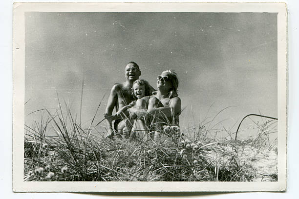 An old vintage family photograph stock photo