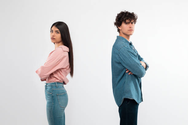 istock Offended Couple After Conflict Standing Over White Background In Studio 1772369363