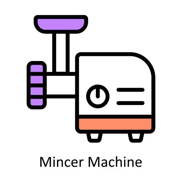 Vector illustration of Mincer Machine vector Filled outline Design illustration. Symbol on White background EPS 10 File