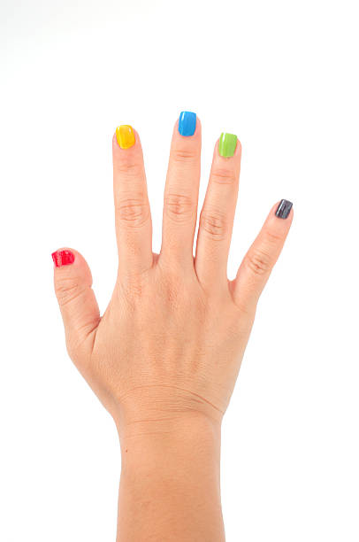 istock female hand with colorful manicure 177237331