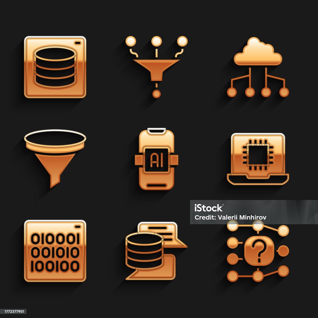 Neural Net Processor Sticker Set Artificial Intelligence Ai Server Data Neural Network Processor Cpu ...