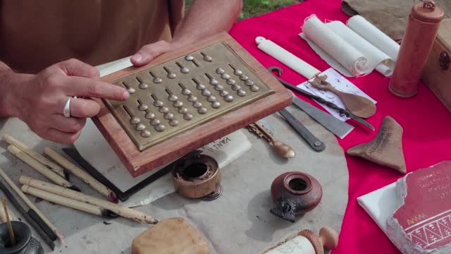 Explanation of an ancient Roman calculating instrument abacus