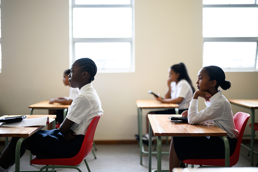 An ordinary classroom in an African school.