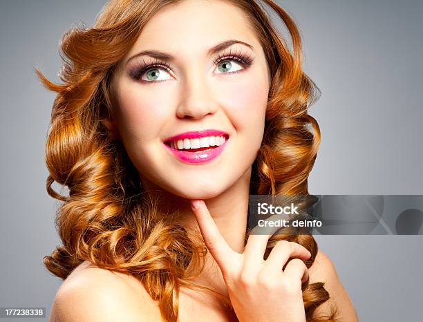 Woman With Curly Hair Stock Photo - Download Image Now - Adult, Adults Only, Beautiful People