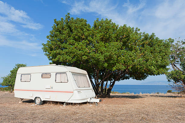 istock Caravan on camping by the sea 177239578