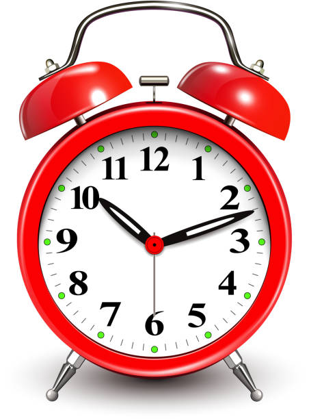 Red Alarm Clock Red alarm clock. alarm clock illustrations stock illustrations