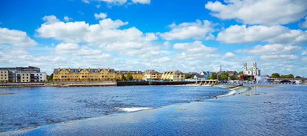 "Panorama of Athlone city and the Shannon river in summer, Co. Westmeath, Ireland."