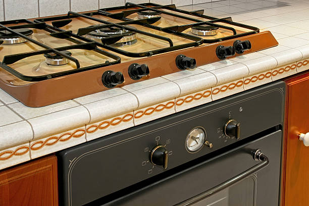 Stove detail Close up shot of kitchen ceramic stove michael owen stock pictures, royalty-free photos & images