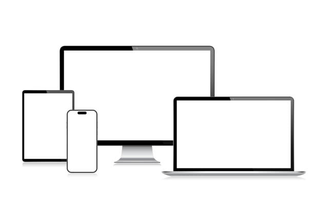 Realistic Vector Mockup Digital Tablet, Mobile Phone, Smart Phone, Computer monitor and Laptop. Modern Digital Devices. EPS 10. Realistic Vector Mockup Digital Tablet, Mobile Phone, Smart Phone, Computer monitor and Laptop. Modern Digital Devices. EPS 10. device mockups stock illustrations