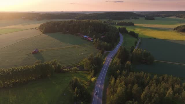 Road through the finnish countryside