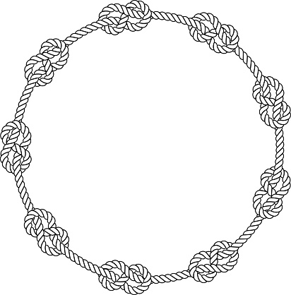 circular rope woven frame with copy space