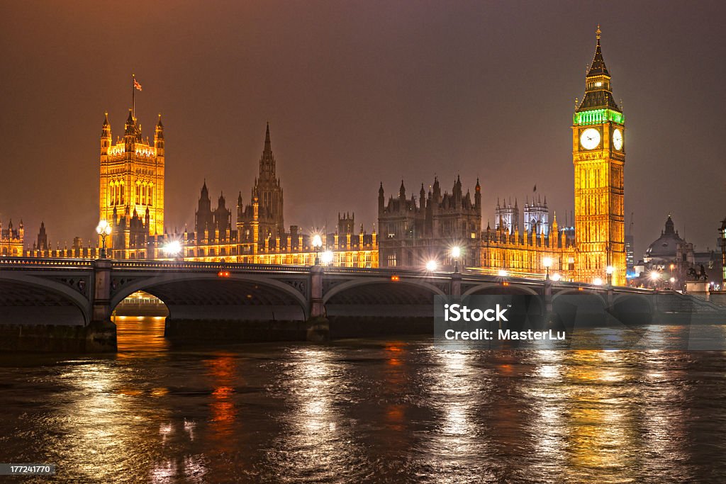 Big Ben w nocy, Londyn, Wielka Brytania. - Zbiór zdjęć royalty-free (Anglia)