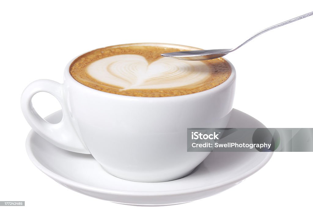 Tazza di Latte con cuore di progettazione. - Foto stock royalty-free di Arte