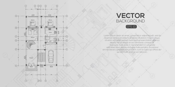 Detailed Architectural Plan Vector. Detailed Architectural Plan Vector, vector illustration. floor plan blueprint stock illustrations