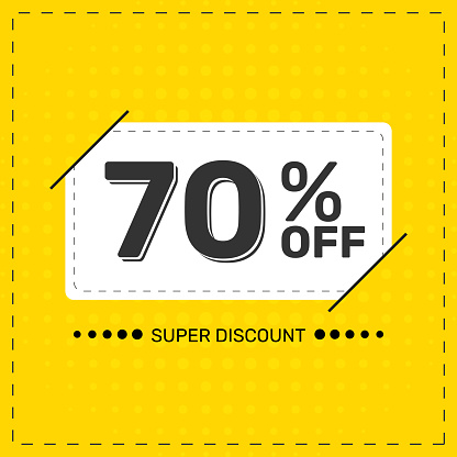 Banner 70% OFF . Super Discount. Discount Promotion Special Offer. 50% Discount. Yellow Square Banner Template. Yellow Banner. Shop