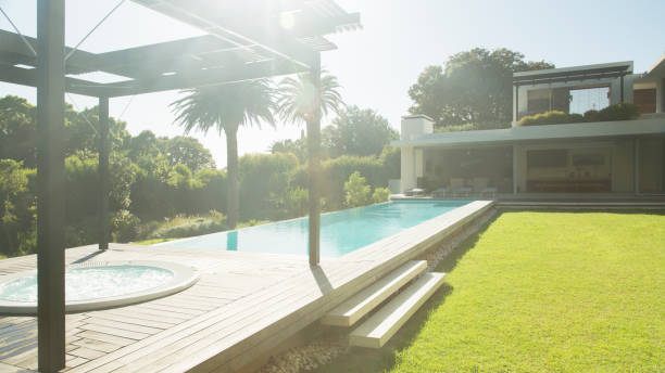 istock Modern house and swimming pool 177243216