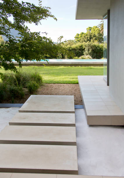 istock Stone pavers leading to lawn 177243319