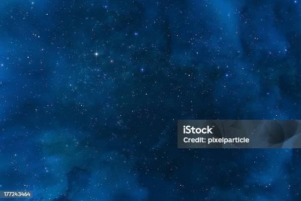 Blue Milky Way Galaxy Universe With Stars Stock Photo - Download Image Now - Outer Space, Star - Space, Galaxy