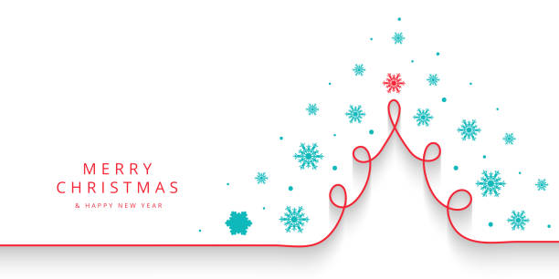 Xmas tree line art vector art illustration