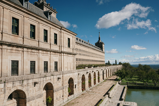 Vienna, Austria - August 14, 2016: Front view of the Schonbrunn Palace, former imperial summer residence and a major tourist attraction in the city.