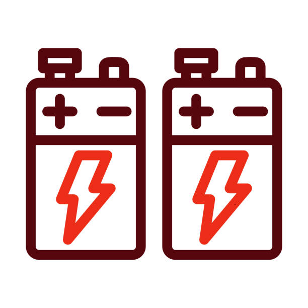 bateries vector gruba linia dwie kolorowe ikony do użytku osobistego i komercyjnego. - 7911 stock illustrations