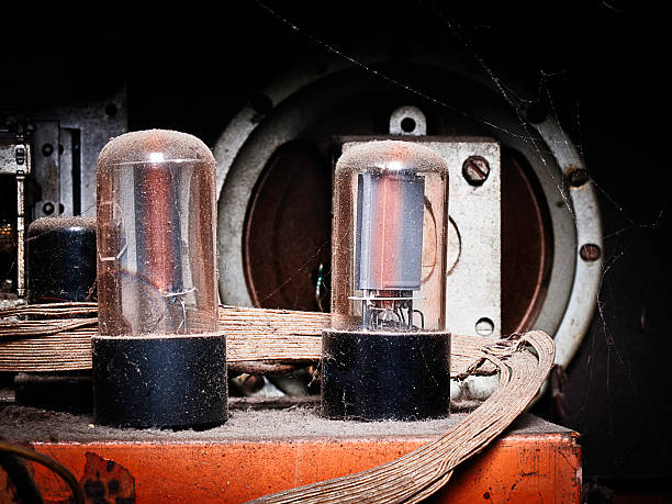 Antique Radio Tube Set stock photo