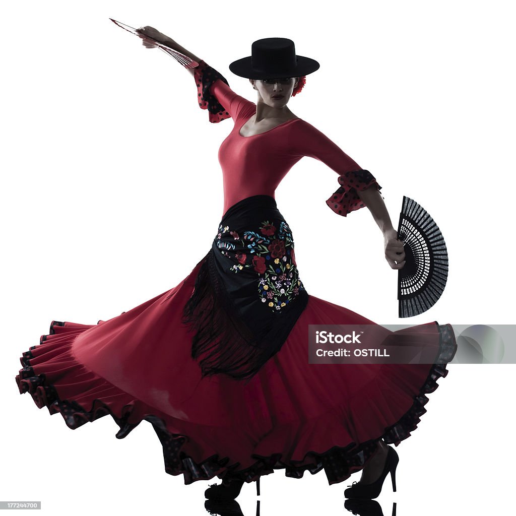 woman gipsy flamenco dancing dancer one woman gypsy flamenco dancing dancer on studio white background Flamenco Dancing Stock Photo