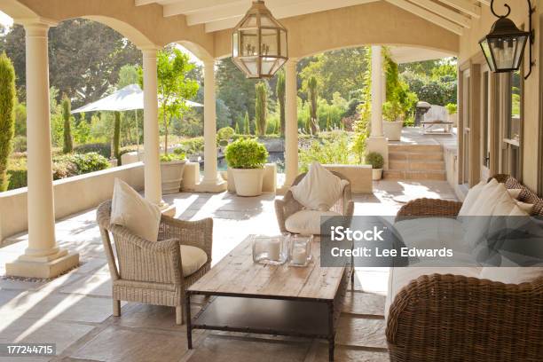 Luxury Patio Stock Photo - Download Image Now - Absence, Architectural Column, Architecture