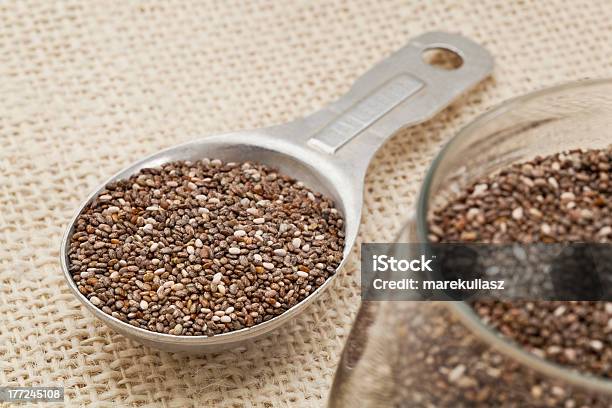 Tablespoon Of Chia Seeds Stock Photo - Download Image Now - Alternative Medicine, Aluminum, Antioxidant