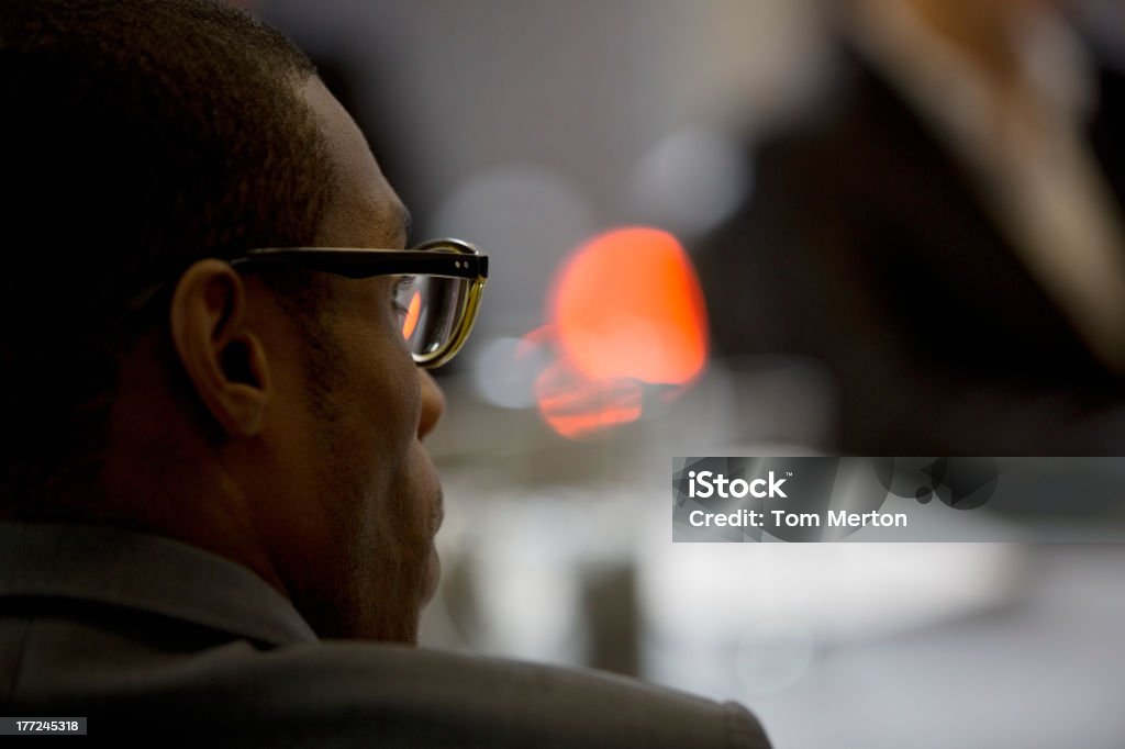 Close up rear view of businessman in meeting  30-34 Years Stock Photo