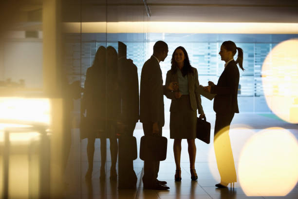 istock Business people talking in lobby 177245556