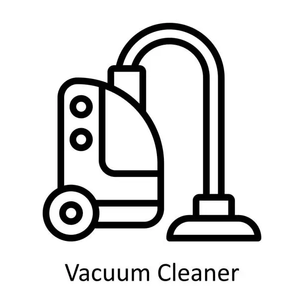 Vector illustration of Vacuum Cleaner vector  outline Design illustration. Symbol on White background EPS 10 File