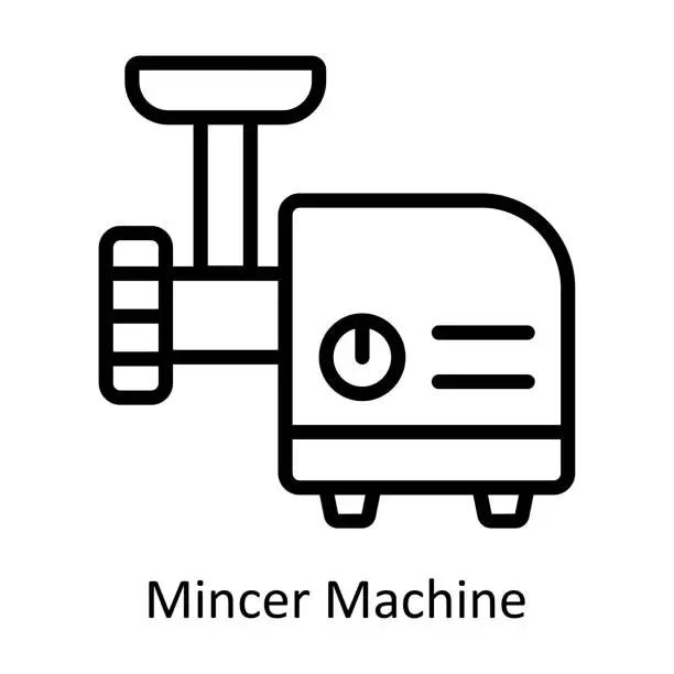 Vector illustration of Mincer Machine vector  outline Design illustration. Symbol on White background EPS 10 File