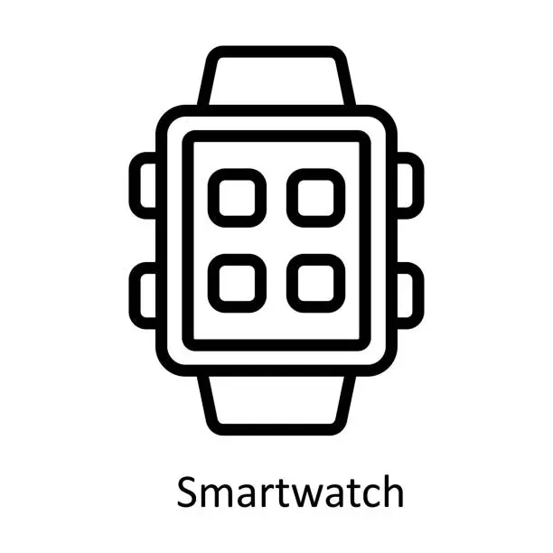 Vector illustration of Smart watch vector  outline Design illustration. Symbol on White background EPS 10 File