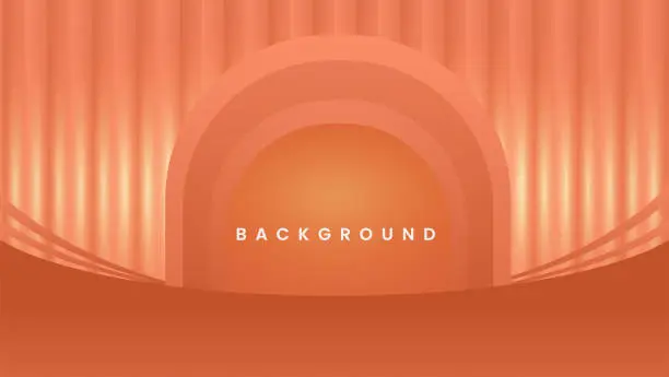 Vector illustration of Minimalist curtains background. Brown studio minimal natural for branding and packaging presentation